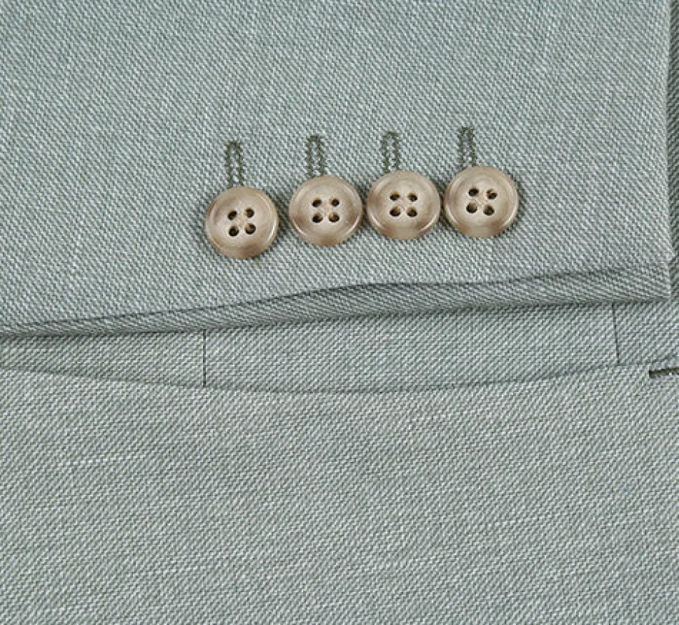 Half Canvas Slim Fit Blazer in Light Sage Gray