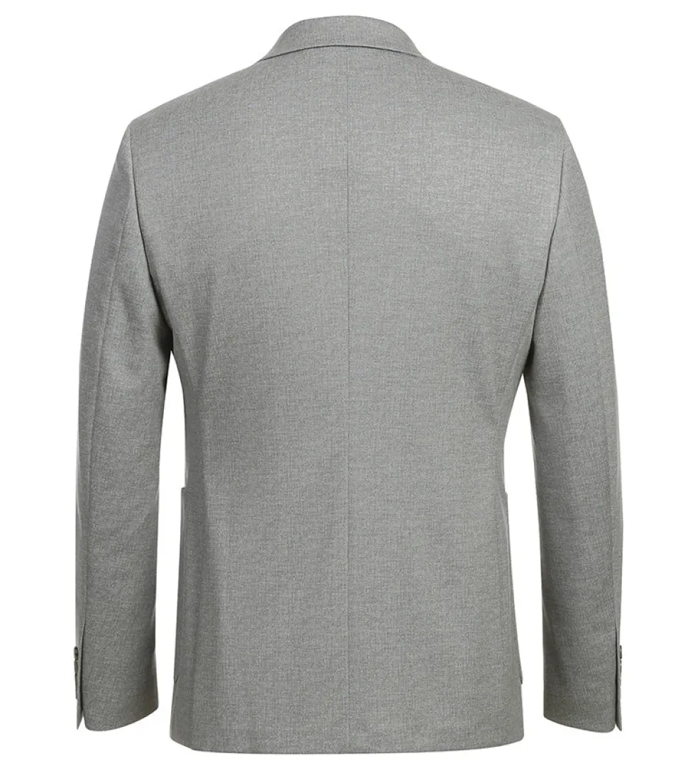 Half Canvas Slim Fit Blazer in Gray