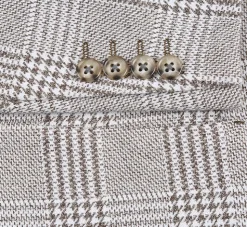 Half Canvas Slim Fit Blazer in Plaid Gray