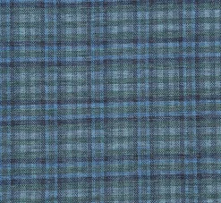 Half Canvas Slim Fit Blazer in Green Blue Check