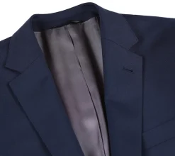 Half Canvas Stretch Wool Dress Suit Modern Fit 2 Piece in Navy