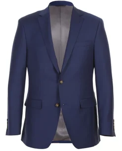 Half Canvas Wool Dress Suit Modern Fit 2 Piece in Blue