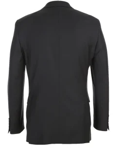 Half Canvas Wool Dress Suit Regular Fit 2 Piece in Black