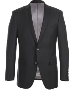 Half Canvas Wool Dress Suit Regular Fit 2 Piece in Black