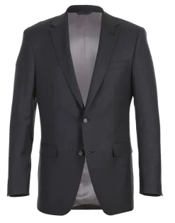 Half Canvas Wool Dress Suit Regular Fit 2 Piece in Charcoal
