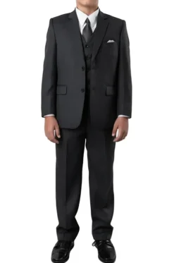 (8H) Boy Suit 5 Piece Set Dark Gray
