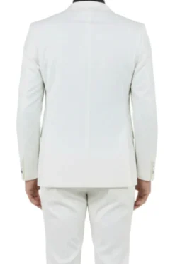 Ivory 2 Piece Hybrid Fit Satin Notch Lapel Tuxedo