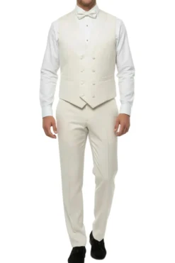 Ivory Slim Fit 3-Piece Shawl Lapel Tuxedo