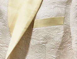Ivory Slim Fit Tuxedo 4 Piece with Satin Shawl Collar Beveled Designed Vest