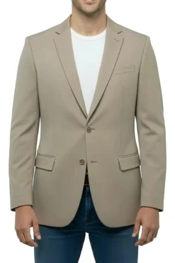 Khaki Slim Fit 2-Button Jacket