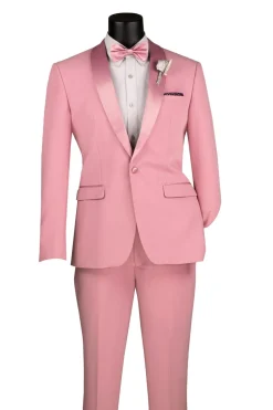Kingsman Collection - Dusty Rose Slim Fit Shawl Collar 2 Piece Tuxedo