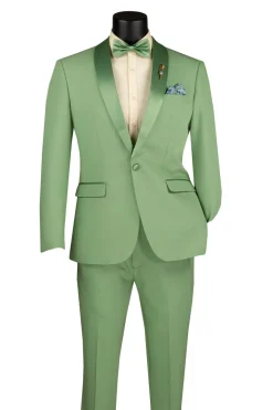 Kingsman Collection - Sage Slim Fit Shawl Collar 2 Piece Tuxedo