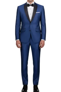(44L) Slim Fit 2 Piece Sharkskin Navy Suit