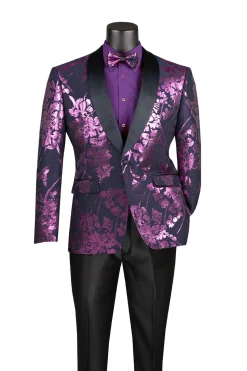 Lavender Slim Fit Fashion Jacket Shawl Lapel