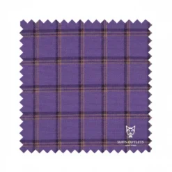 Lazio Collection - Modern Fit Windowpane Suit 3 Piece in Purple
