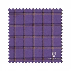 Lazio Collection - Modern Fit Windowpane Suit 3 Piece in Purple
