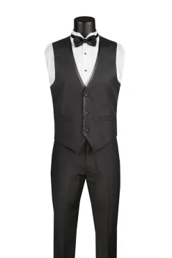Leonardo Collection - Slim Fit Tuxedo 2 Buttons 3 Piece Suit Black