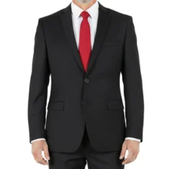 Lexington Collection - Black Regular Fit 2 Piece Notch Lapel Suit