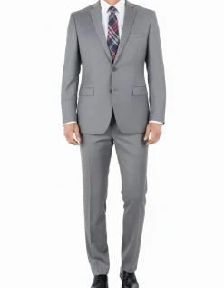 Lexington Collection - Light Gray Regular Fit 2 Piece Notch Lapel Suit