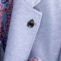 Light Blue Modern Fit Textured Pick Stitch Blazer