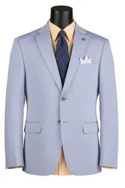 Light Blue Modern Fit Textured Pick Stitch Blazer