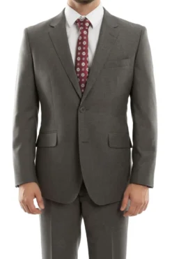 (Limited Sizes) 100% Wool Modern Fit 2-Piece Suit - Dark Gray