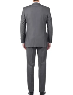 (Limited Sizes) Gray 100% Virgin Wool Regular Fit Pick Stitch 2 Piece Suit