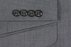 (Limited Sizes) Gray 100% Virgin Wool Regular Fit Pick Stitch 2 Piece Suit