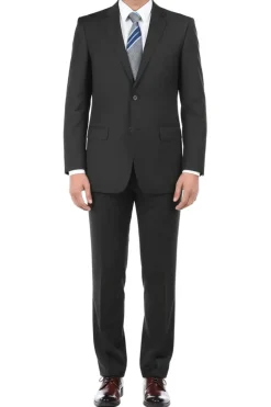 (Limited Sizes) 100% Virgin Wool Regular Fit Black Suit