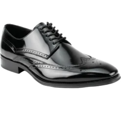 Lincoln Collection - Black Leather Wingtip Lace-up Dress Shoes