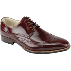 Lincoln Collection - Burgundy Leather Wingtip Lace-up Dress Shoes