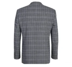 Lozano Collection - Men's 2 Piece Regular Fit Gray Check Pattern Suit