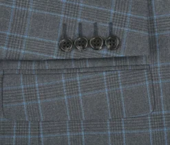 Lozano Collection - Men's 2 Piece Regular Fit Gray Windowpane Suit
