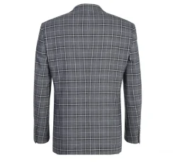 Lozano Collection - Men's 2 Piece Regular Fit Gray Check Pattern Suit