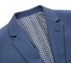 (38L,38R,40S,50R) Slim Fit 2 Piece Notch Lapel 2 Button Suit In Blue