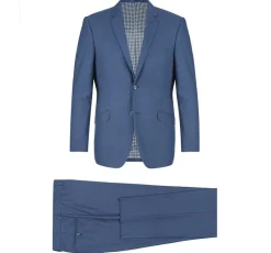 (38L,38R,40S,50R) Slim Fit 2 Piece Notch Lapel 2 Button Suit In Blue