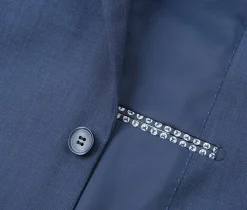 (38L,38R,40S,50R) Slim Fit 2 Piece Notch Lapel 2 Button Suit In Blue