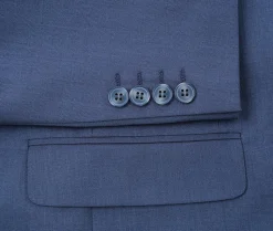 (38L,38R,40S,50R) Slim Fit 2 Piece Notch Lapel 2 Button Suit In Blue