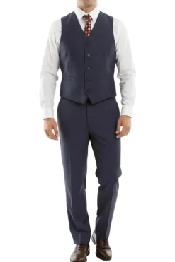 (40L) 100% Wool Modern Fit 3 Piece Suit - Indigo