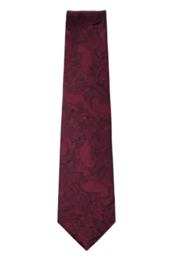 Maroon Paisley Print Tie