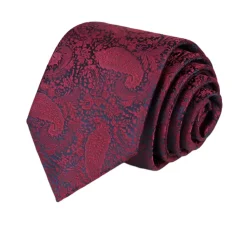 Maroon Paisley Print Tie
