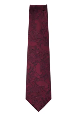 Maroon Paisley Print Tie