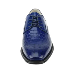 Mason Collection - Cobalt Alligator Texture Oxford Dress Shoes