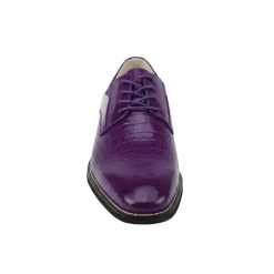 Mason Collection - Purple Alligator Texture Oxford Dress Shoes