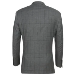 Men's 2 Piece Slim Fit Gray Check Double Breasted Suit