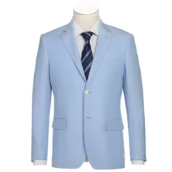 Men's Blue 2-Piece Slim Fit Linen Suit
