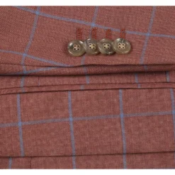 Men's Brown Classic Fit Wool Plaid Blazer