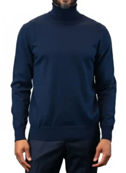 Men's Fashion Turtleneck Sweater - Navy