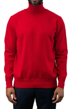 Men's Fashion Turtleneck Sweater - Red