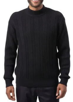 Men's Knit Crew Neck Sweater - Black